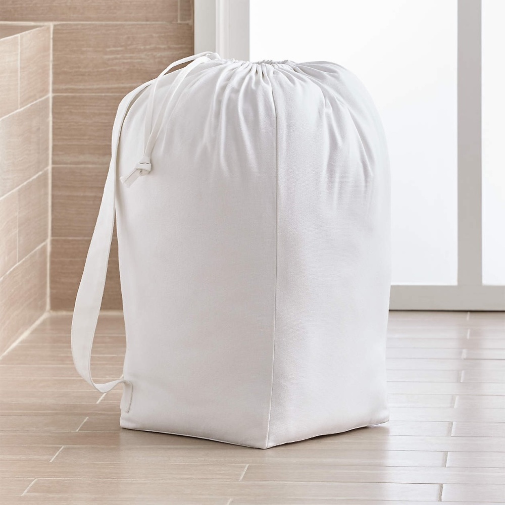 Crate & Barrel White Canvas Hamper Liner